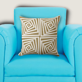 Elegant Brown & White Box Spiral Kudde