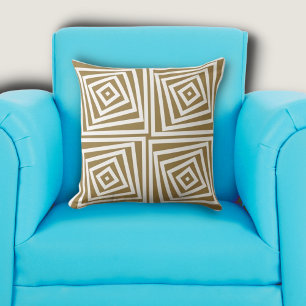 Elegant Brown & White Box Spiral Kudde