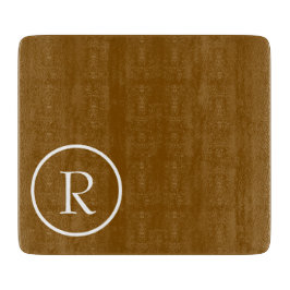 Elegant Brown  &White Monogram Cutting Board