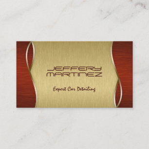 Elegant Brown Wood, Metallic Guld Background Visitkort