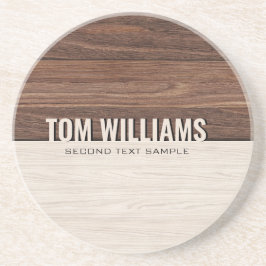 Elegant Brown Wood Struktur Modern Stil Monogram Underlägg