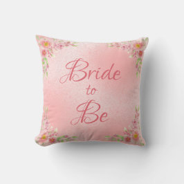 Elegant Brud Att Bli Rosa Blommig Akvarell  Kudde