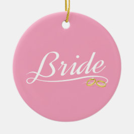 Elegant Brud Bröllop Kalligrafi Keramik Ornament