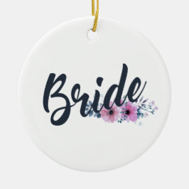 Elegant Brud Bröllop Kalligrafi Keramik Ornament