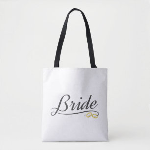 Elegant Brud Bröllopskalligrafi Toteväska Tygkasse