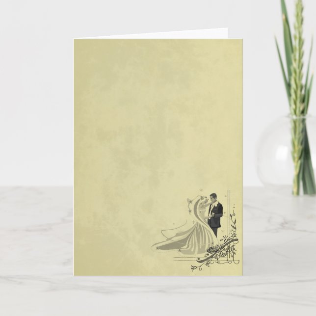 Elegant brud & brudgumme bröllop meddelande (Framsida)