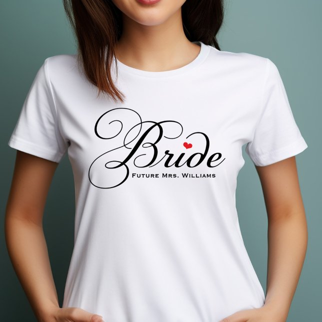 Elegant Brud Framtida Fru White Dam T Shirt (Skapare uppladdad)