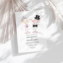 Elegant Brud Groom Martini Cocktail Bröllop Inbjudningar