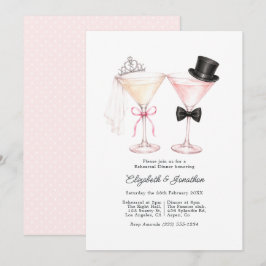 Elegant Brud Groom Martini Övningsmiddag Inbjudningar