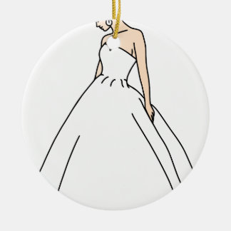 Elegant brud julgransprydnad keramik