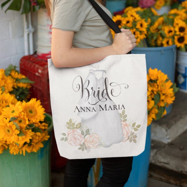 Elegant Brud Modern Rosa Blommig Rosa Tygkasse (Skapare uppladdad)