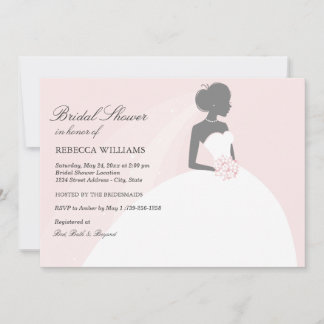 Elegant Brud | Rosa Bröllopsfestinladning Inbjudningar