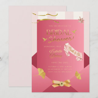 Elegant Brud-till-blivande Inbjudan – Modern Rosa