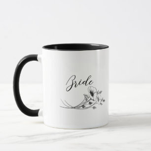 Elegant Brud Vildblommor Klotter Mugg