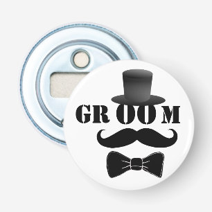 Elegant Brudgum Mustasch Topphatt Flasköppnare