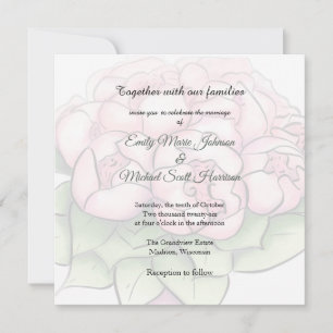 Elegant Brudgumma Fläsktajp och Peonies Vattenfärg Inbjudningar
