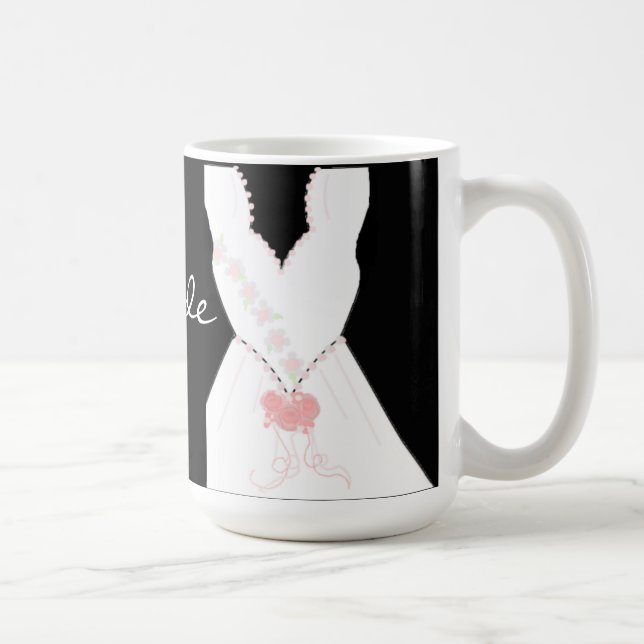 Elegant brudklänning i svart och vitt kaffemugg (Höger)