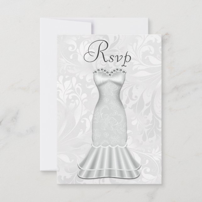 Elegant Bruds Bröllopskläd RSVP OSA Kort (Framsida)