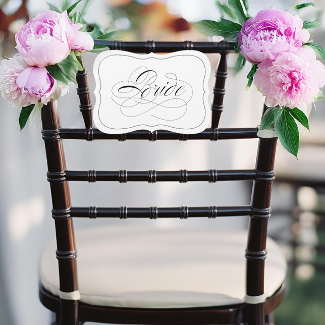 Elegant brudskylt med stansad svart kant inbjudningar (Skapare uppladdad)