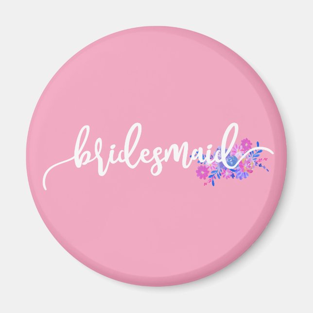Elegant brudtärna vigsel kalligrafi magnet (Framsidan)