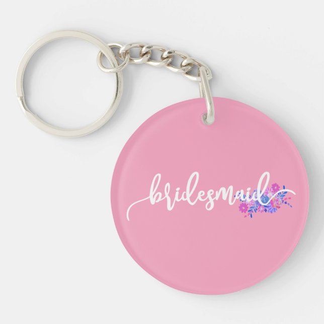 Elegant brudtärna vigsel kalligrafi | Nyckelring (Framsidan)
