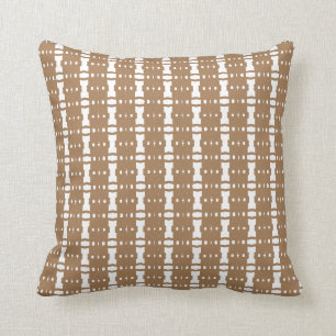 Elegant Brun Beige och Vit Kudde
