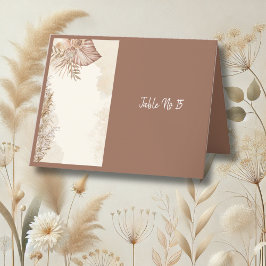 Elegant brun Boho Neutralt Bröllop bord-kort Tack Kort