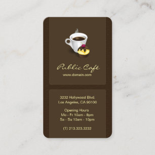 Elegant Brun chokladkafé Visitkort