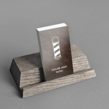 Elegant Brun Falsläder Silver Barber QR-kod