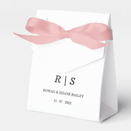 Elegant brun förmånslåda med vit monogram presentaskar