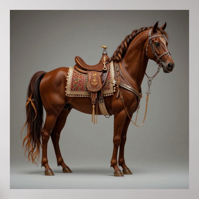 Elegant brun häst poster (Framsidan)