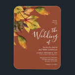 Elegant Brun höstbröllopsinbjudan Magnet<br><div class="desc">Elegant Brun höstblomma,  Bröllop,  Fallbröllop. Inbjudan er familj,  vänner och kolleger för att fira er speciella dag med den här eleganten,  snyggten och den moderna bröllopsinbjudningen Magnet. Alla texterna är i förväg ordnade så att du enkelt och snabbt kan anpassa dig med dina egna detaljer.</div>