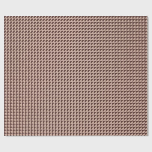 Elegant brun hundtandsrutig klassisk förfinad möns presentpapper (Platt)