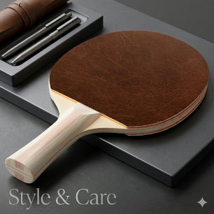 Elegant brun läderfinish textur pingisracket