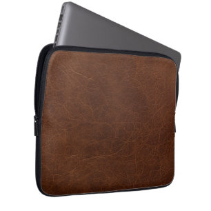 Elegant Brun Läderstruktur Laptop Fodral