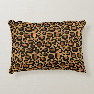 Elegant Brun Leopardspräcklig Vild Djur Glam Prydnadskudde