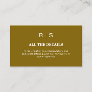 Elegant Brun Monogram Bröllopsinkluderingskort Tilläggskort