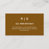 Elegant Brun Monogram Bröllopsinkluderingskort