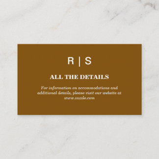 Elegant Brun Monogram Bröllopsinkluderingskort Tilläggskort