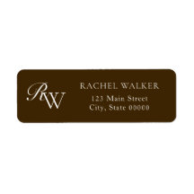 Elegant Brun Monogram Returadress