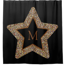 Elegant brun stjärna glitter monogram