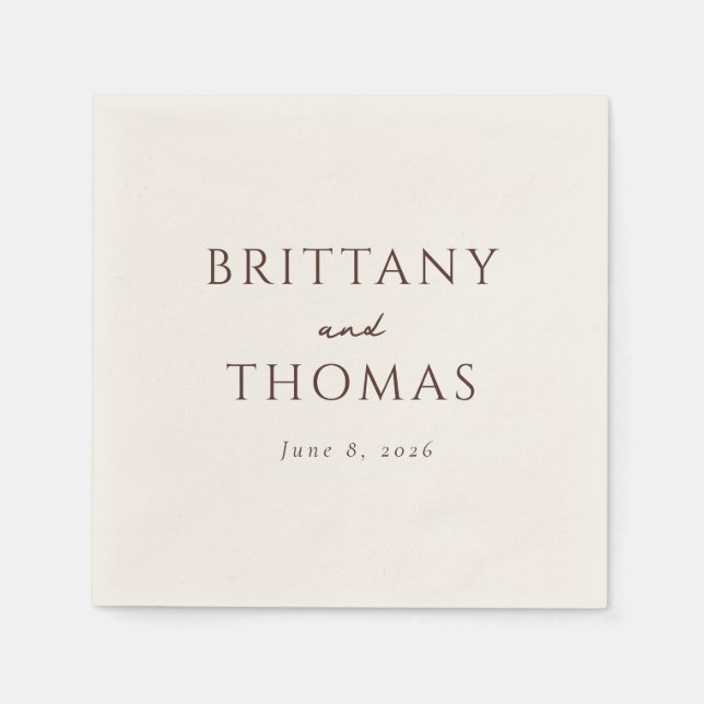 Elegant Brun Typografisk Pappersservett (Framsidan)