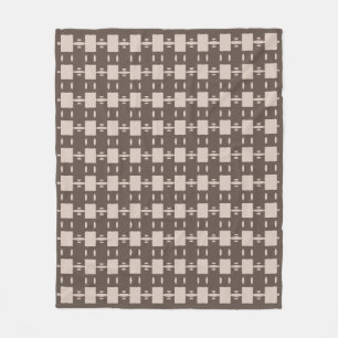 Elegant bruna beige geometriskt mönster fleecefilt
