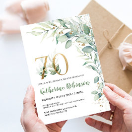 Elegant Brunch 70-års Födelsedagsfest Inbjudan
