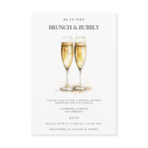 Elegant Brunch & Bubbly Bröllopsfestinladning
