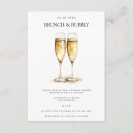 Elegant Brunch & Bubbly Bröllopsfestinladning Tilläggskort