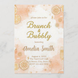 Elegant Brunch & Bubbly Invitation – Peach Inbjudningar