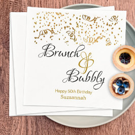 Elegant Brunch Bubly Guld Confetti Anpassningsbar  Pappersservett