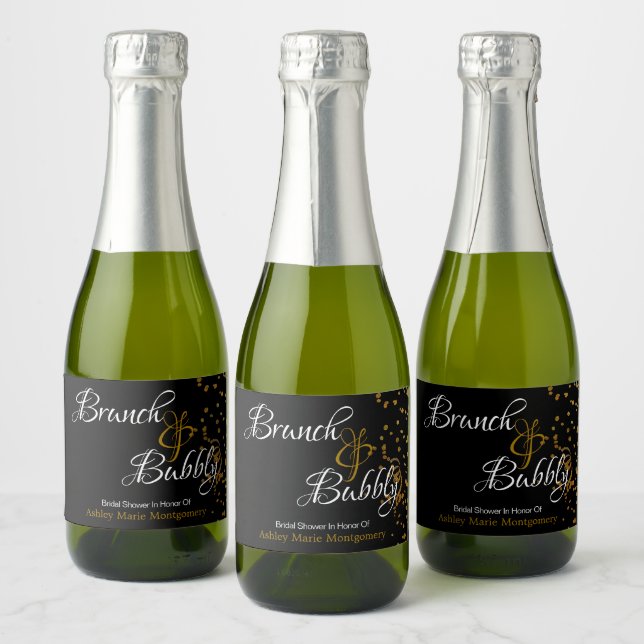 Elegant Brunch Bubly Möhippa Guld Confetti (Flaskor)