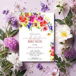 Elegant Brunch för Möhippa av ljusfärglös Blommigt Inbjudningar